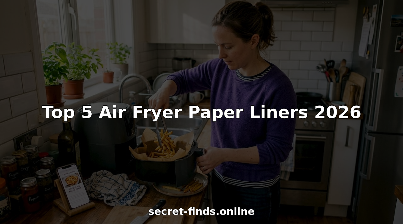 Air fryer paper liner in home kitchen with food