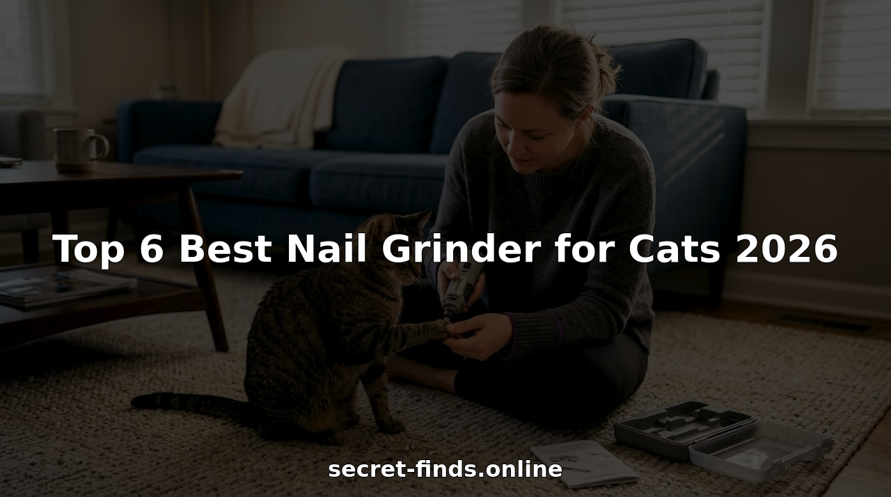 Cat calmly having nails ground at home