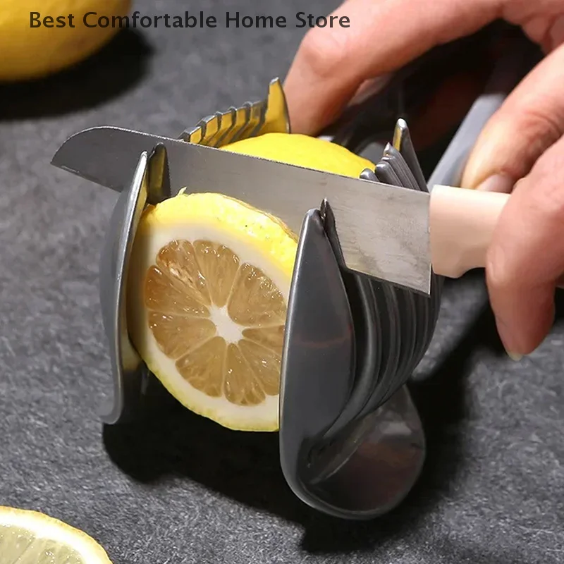 Aluminum Alloy/Plastics Kitchen Handheld Orange Lemon Slicer Tomato Cutting Clip Fruit Slicer Onion Slicer Kitchen Item Tools