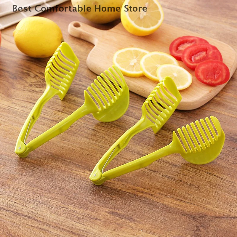 Aluminum Alloy/Plastics Kitchen Handheld Orange Lemon Slicer Tomato Cutting Clip Fruit Slicer Onion Slicer Kitchen Item Tools