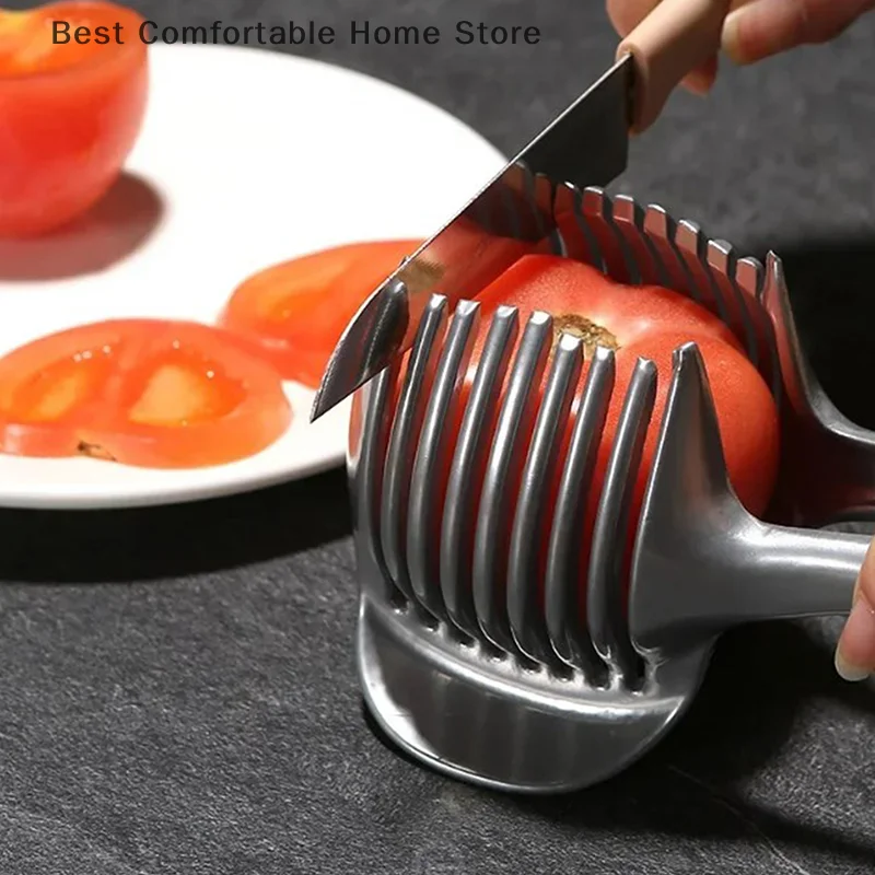 Aluminum Alloy/Plastics Kitchen Handheld Orange Lemon Slicer Tomato Cutting Clip Fruit Slicer Onion Slicer Kitchen Item Tools
