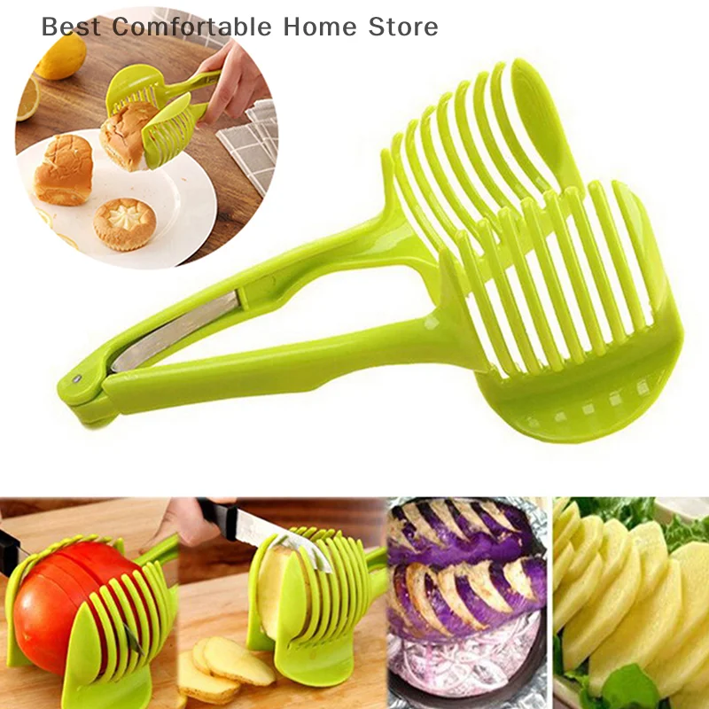 Aluminum Alloy/Plastics Kitchen Handheld Orange Lemon Slicer Tomato Cutting Clip Fruit Slicer Onion Slicer Kitchen Item Tools