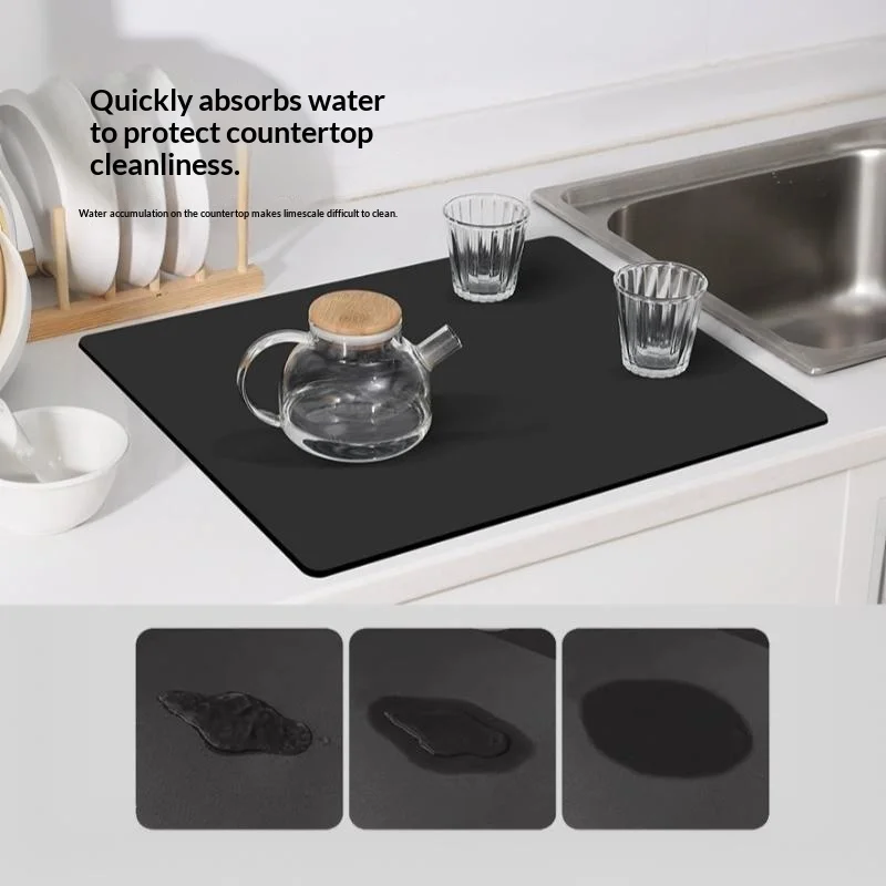 Kitchen Absorbent Fast Drying Non Slip Kitchen Counter Mat 30*40cm Quick Dry Bathroom Drain Pad For Coffee Maker Dish Drying