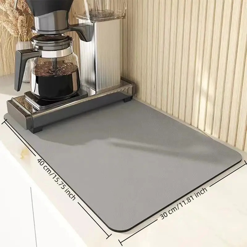 Kitchen Absorbent Fast Drying Non Slip Kitchen Counter Mat 30*40cm Quick Dry Bathroom Drain Pad For Coffee Maker Dish Drying