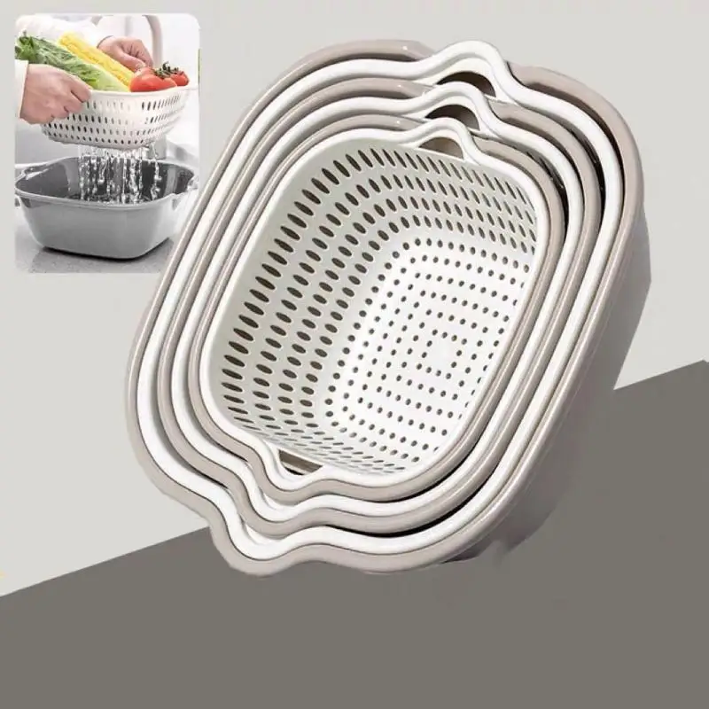 Kitchen Sink Vegetable Drainer Fruit Basket For Fruit Washing Plastic Basin Vegetable Washing Basin Drain Basket Basin
